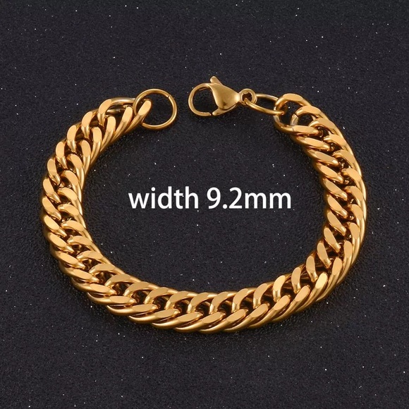 Stainless Steel Unisex Cuban Hip Hop Bracelet - Picture 2 of 2